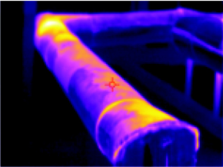 紅外熱像儀下石化管道